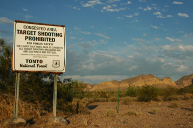Joe Dobrow photo of target shooting sign in Arizona